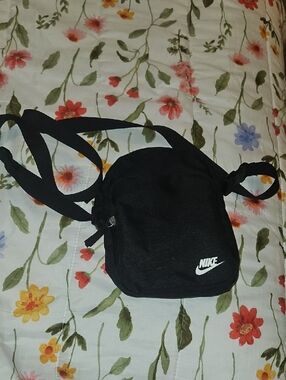 Nike Black Crossbody Sling Bag with White Swoosh